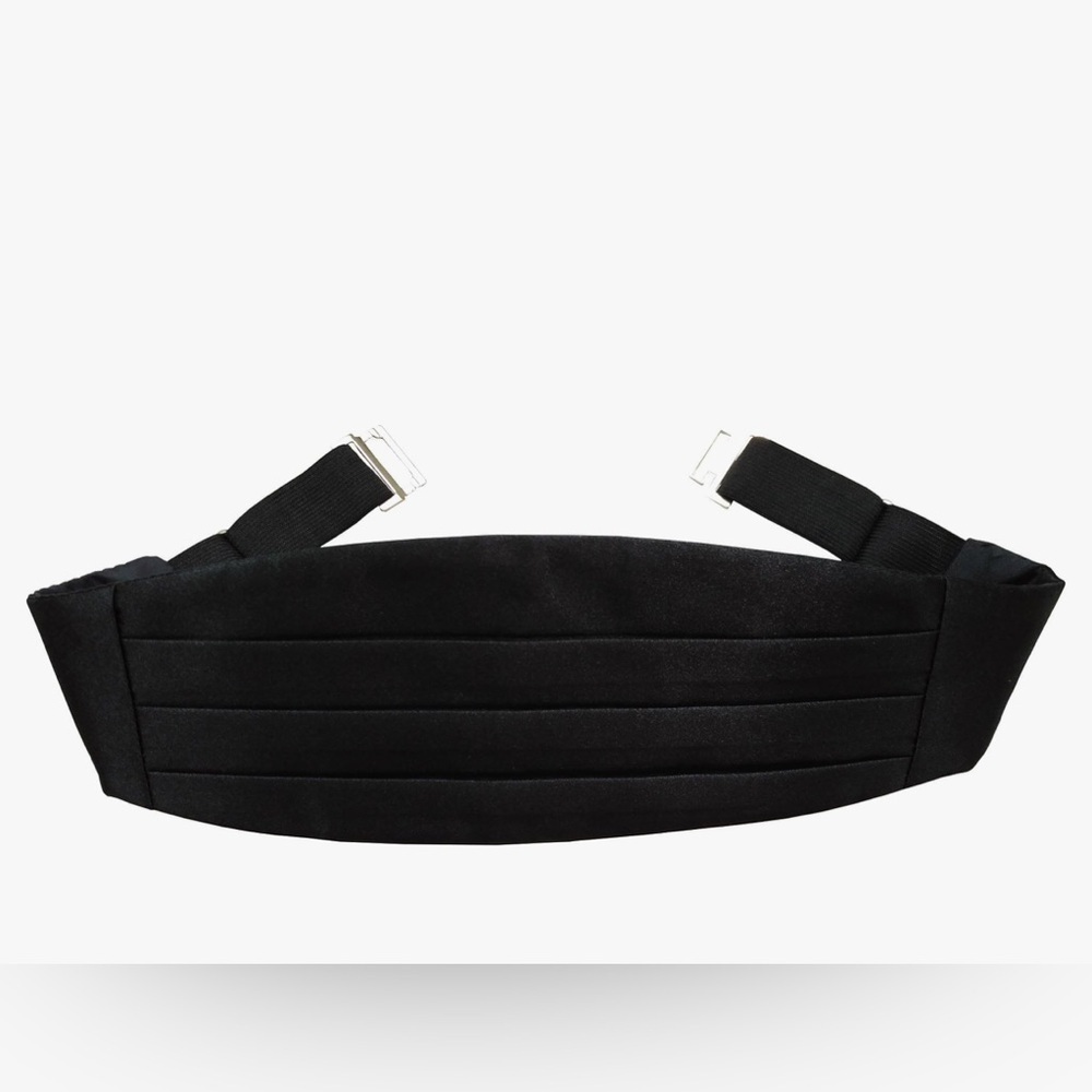 Men’s Lustre Satin Adjustable Black Cummerbund